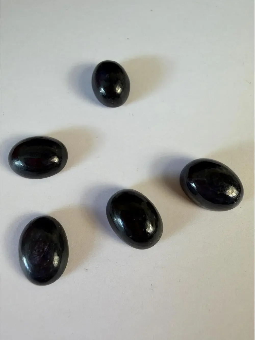 GEMS Set of 5 Natural Unheated Lavender Blue Star Ruby Oval Cut Gemstones